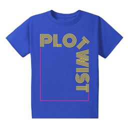 KAVEE Pure Cotton Half Sleeves Plotwist Text Printed Tee - Royal Blue-picture-12