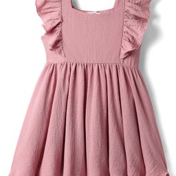 Kookie Kids Knit Frill Sleeves Solid Frock - Mauve-image-54
