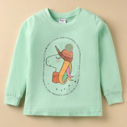 Tango Interlock Knit Full Sleeves T-Shirt with Unicorn Print - Turquoise-picture-33