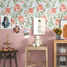 INDIAN ROYALS Green & Rose Vinyl Wallpaper Printed Self-Adhesive & Durable Wall Sticker-18