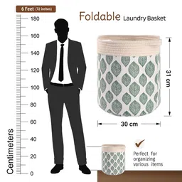 aura Kuber Industries White Foldable Washing Clothes Basket image 3