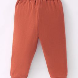 Zero Interlock Knit Full Length Lounge Pant with Text Print - Orange image 2
