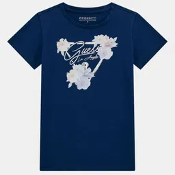 GUESS kids Girls Floral Printed Round Neck Cotton T-shirt-image-57
