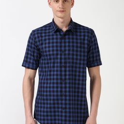 Peter England Casuals Men Slim Fit Opaque Checked Casual Shirt-image-99