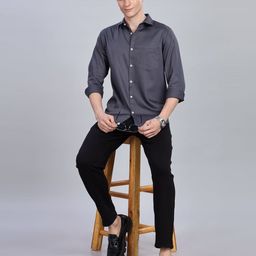 7TH LEGION Men Smart Regular Fit Solid Spread Collar Cotton Casual Shirt-image-94