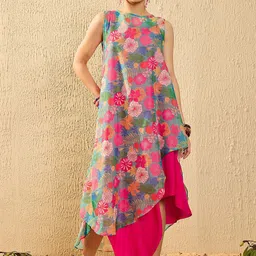 InWeave Floral Print A-Line Midi Dress-image-87