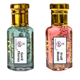 Taj Fragrances Set Of 2 Gucii Flora & Fruit Bomb Natural & Alcohol Free Attar- 12 ml Each-40