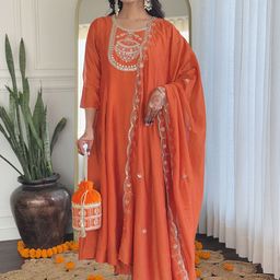 TWINS LADY Women Ethnic Motifs Embroidered Regular Kurta with Trousers & With Dupatta-27