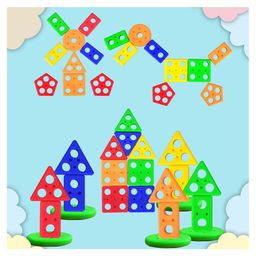 Vinmot Learning Geometric Shape Sorting and Stacking Activity Puzzle Blocks for Kids - Multicolour image 5