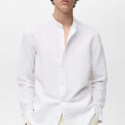 MANGO MAN Linen Cotton Casual Shirt-image-64