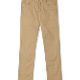 U.S. Polo Assn. Kids Boys Khaki Regular Fit Solid Chinos-18