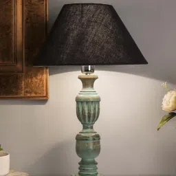 Homesake Turquoise Wooden Table Lamp (Bulb Included) - Set of 1-22