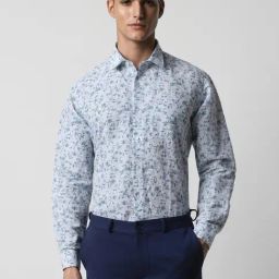 Van Heusen Blue Regular Fit Printed Shirts-image-66