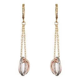 Saraf RS Jewellery Anti-Tarnish Rose Gold Plated Concentric Chain Drop Earrings for Women image 4