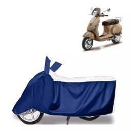 Auto Pearl Two Wheeler Cover for Vespa Elegante 150 - White, Blue-image-48