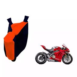 Auto Pearl Waterproof Two Wheeler Cover For Ducati Panigale (Orange & Blue)-image-41