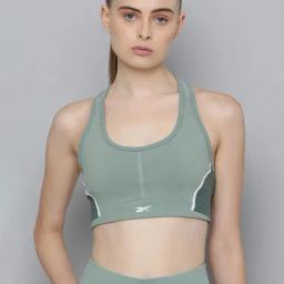 Reebok Green Logo Print Sports Bra-picture-34