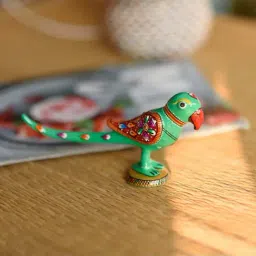 eCraftIndia Colorful Meenakari Parrot Figurine-image-74