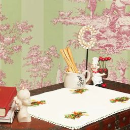DE CHEVALERiE en Rouge Christmas Noel White & Green Cotton Table Mats-32