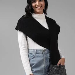 Cayman Black Self Design Stole-image-12