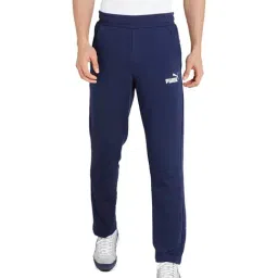 Puma Knitted Blue Essential Cotton Track Pants-image-3