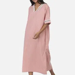 The Calm Collective Salmon Pink Boheme Kaftan-image-63