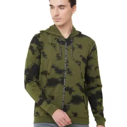 Pepe Jeans Olive Green Regular Fit Printed Hooded Sweatshirt-40