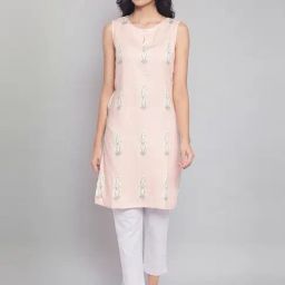 W Pink Printed Kurta-image-79