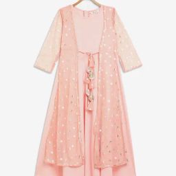 Ahalyaa Kids Pink Embilished Dress-image-23