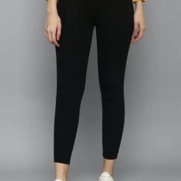 Allen Solly Black Cotton Mid Rise Pants-picture-45