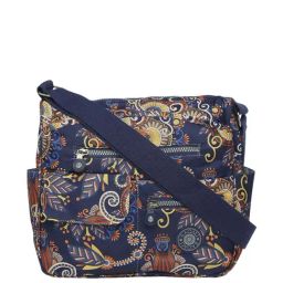 Baomi Blue & Yellow Floral Printed Medium Cross Body Bag-image-102