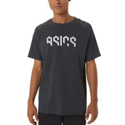 Asics Charcoal Regular Fit Printed Sports T-Shirt-image-72