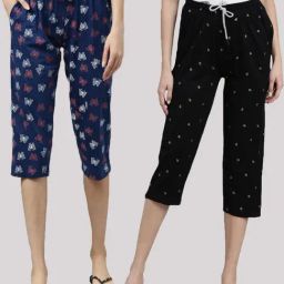 Kryptic Navy & Black Printed Capris - Pack of 2-image-65