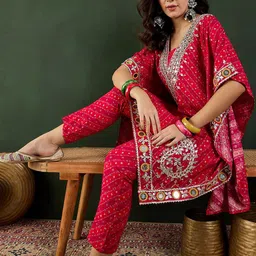 Sangria Embroidered Straight Kurta Set-26