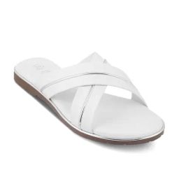 Tresmode Women's White Cross Strap Sandals-image-67