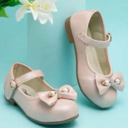 Tiny Bugs Kids Pink Bow Embellished Mary Jane Shoes-image-96