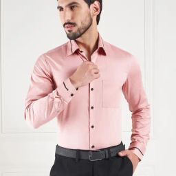 Louis Stitch Pink Cotton Regular Fit Shirt-image-86