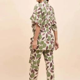 Mabish By Sonal Jain Multicolored Cotton Printed Kaftan Pant Set image 4