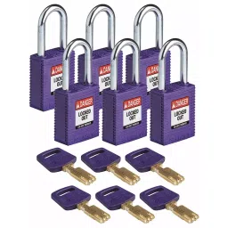 BRADY Lockout Padlock Keyed Different Nylon Std Body Size Steel Std Purple, 55JX83-picture-13