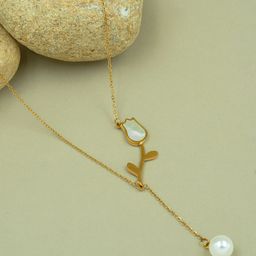 ARTKLIM Stainless Steel Gold-Plated Pearls Beaded Contemporary Pendant-image-93
