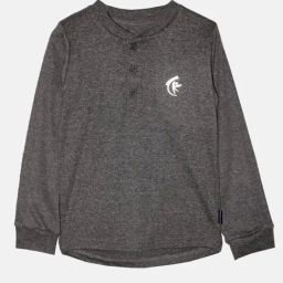 Kiddopanti Unisex Dark Grey Textured Full Sleeves T-Shirt-image-11