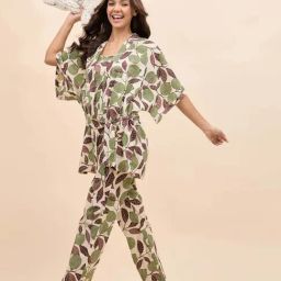 Mabish By Sonal Jain Multicolored Cotton Printed Kaftan Pant Set-picture-24