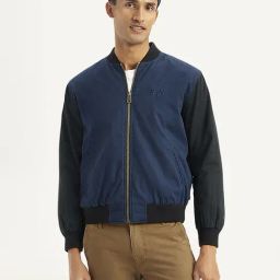 Levi's Navy Cotton Regular Fit Colour Block Bomber Jacket-34