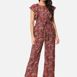 OTIRA Women Printed Basic Jumpsuit with Ruffles-14
