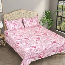 Romee Pink Cotton Printed Bed Covers-image-17
