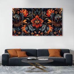 The Castle Decor Red & Green 5 Pieces Floral and Botanical Wooden Wall Art-image-47