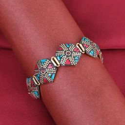 Panash Carnelian Gold Plated Wraparound Bracelet-1