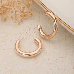 Saraf RS Jewellery Anti-Tarnish Gold Plated Styling C Hoops Earrings for Women-image-85