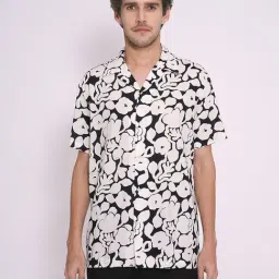 Selected Homme Black Regular Fit Floral Print Shirt-image-86