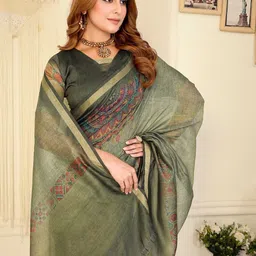 MORDEN MUSE Printed Celebrity Inspired Banarasi Silk Saree-picture-30